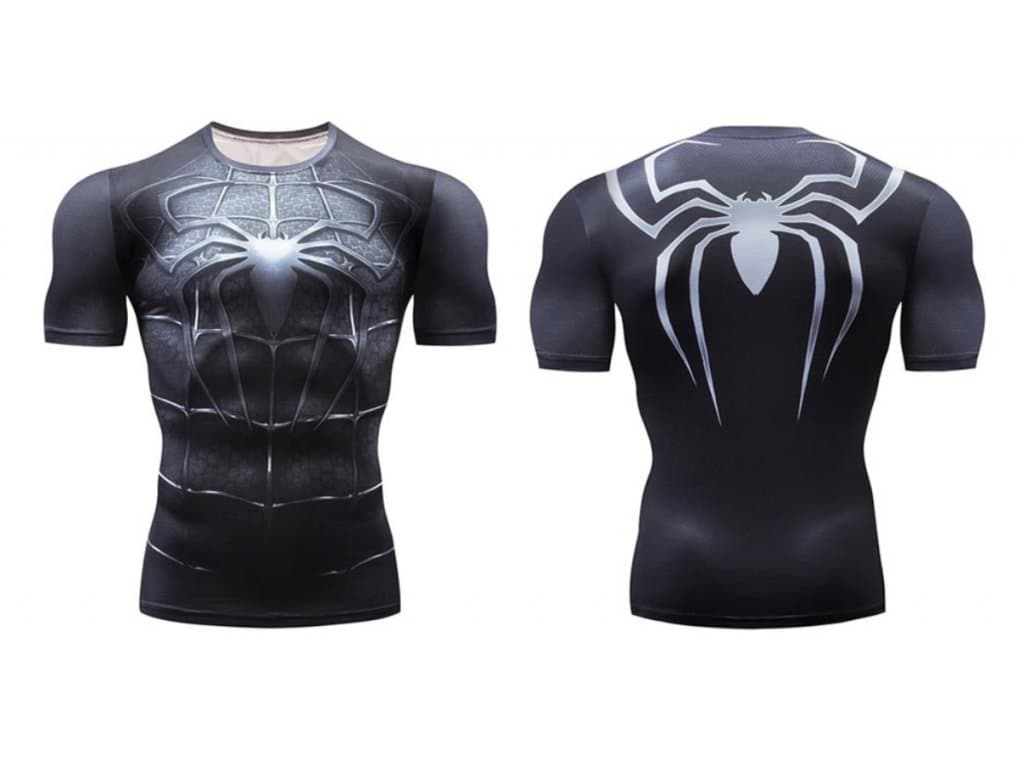 Fitness Tričko Spiderman Black