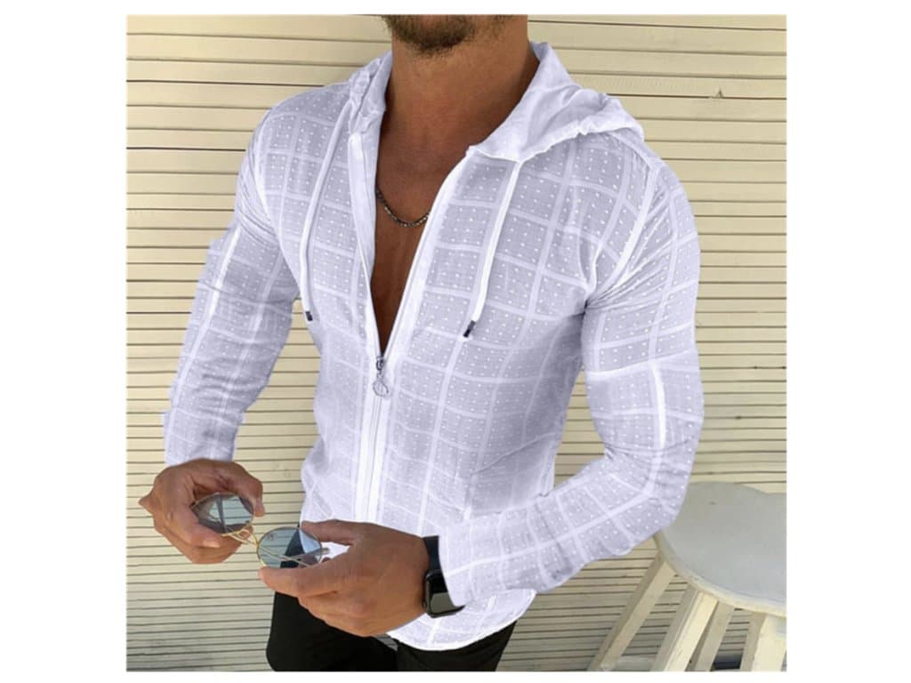 Mikina Módní Tričko na zip bílé