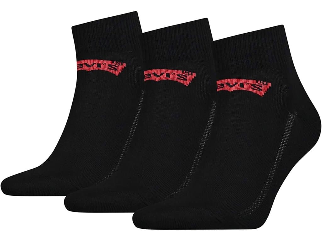 Pánské ponožky Levi's středního střihu, sada 3 párů černé