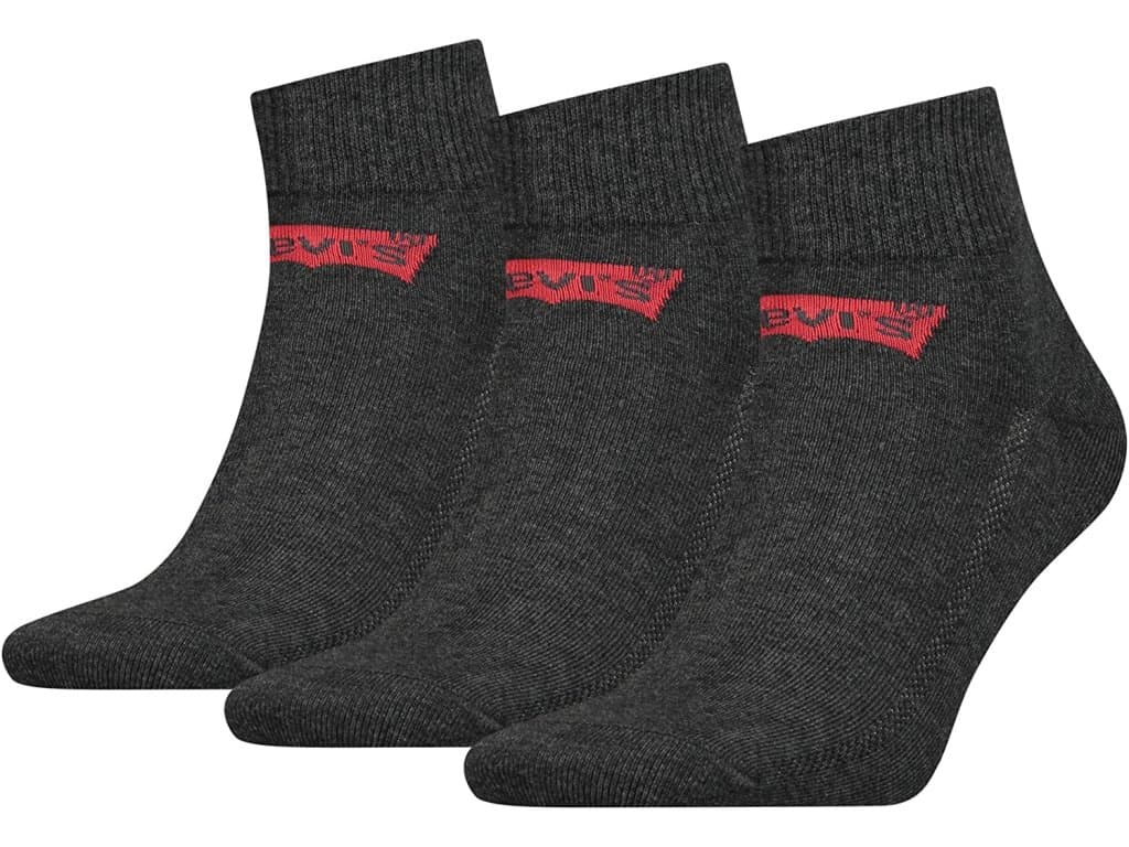 Pánské ponožky Levi's středního střihu, sada 3 párů šedé