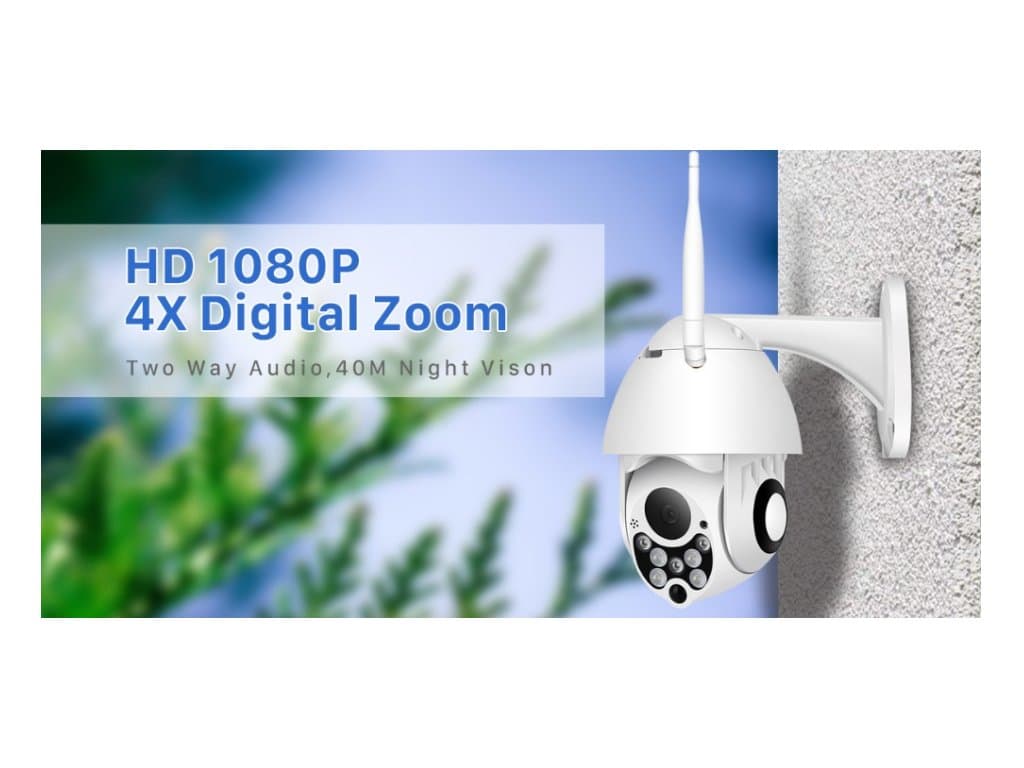 1080P Bezpečnostní kamera Wifi venkovní 4X Digital Zoom 2MP