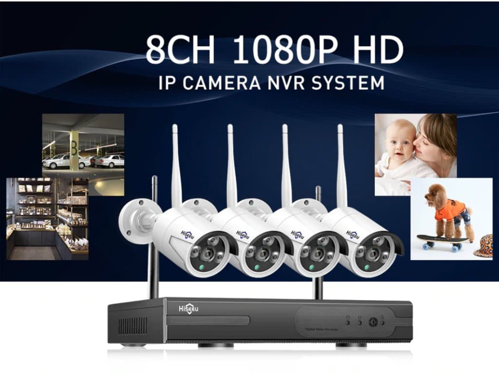 Bezpečnostní kamerový systém 1080P Wifi 4x Kamera zvukový záznam 2MP