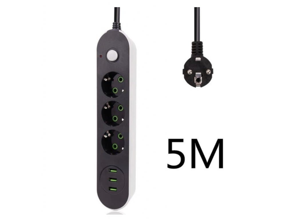 Elektrická prodlužovací zásuvka 5M kabel