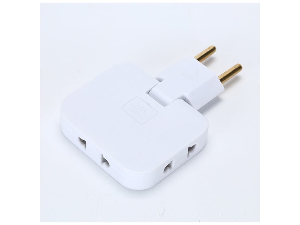 Prodlužovací elektrická zásuvka otočná zásuvka bílá