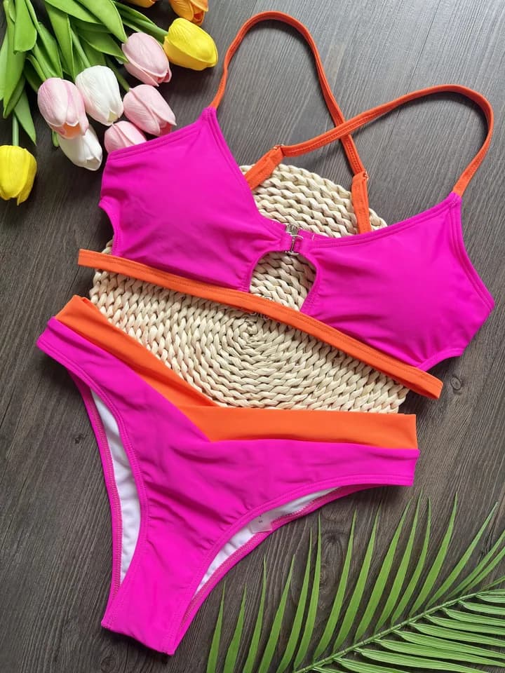 Sexy Two-Piece Triangle Bikini Set Brazilian Thong Swimsuit Women's Bathing Suit Swimwear