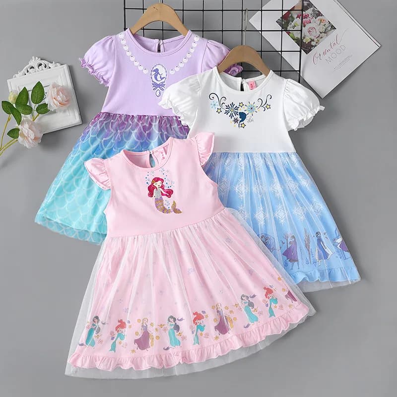 Mořská panna princezna šaty dívčí letní párty kostým dětský outfit věk 2-8 let cosplay oblečení