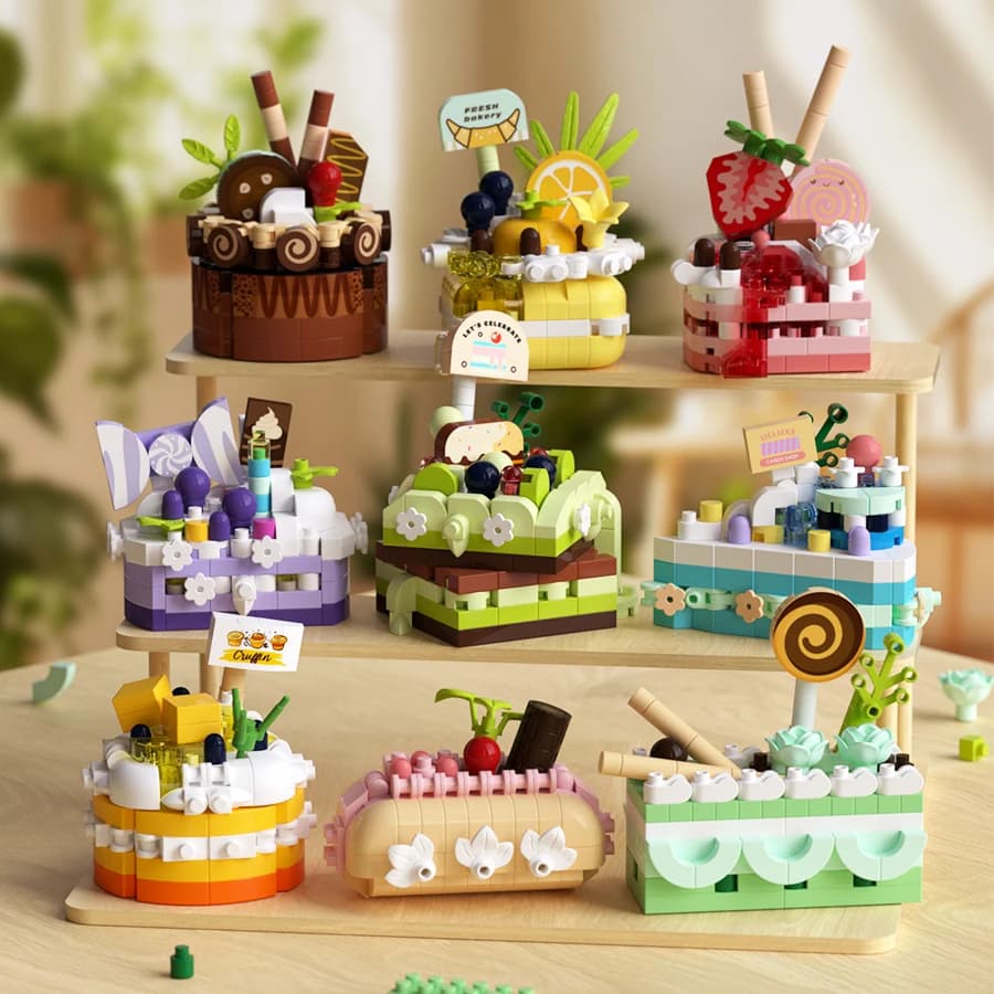 DIY mini dort stavební bloky sada vzdělávací potravinářské stavebnice hračka dětský dárek k narozeninám