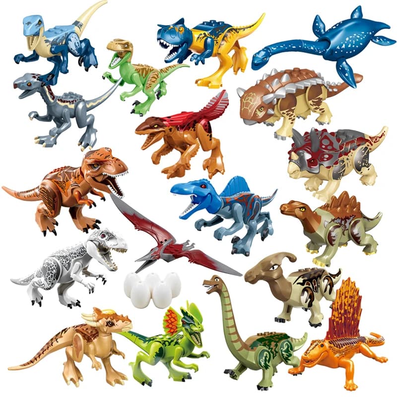 Sada stavebnic s dinosaury - T-Rex Triceratops Vzdělávací hračky pro děti, STEM vzdělávání