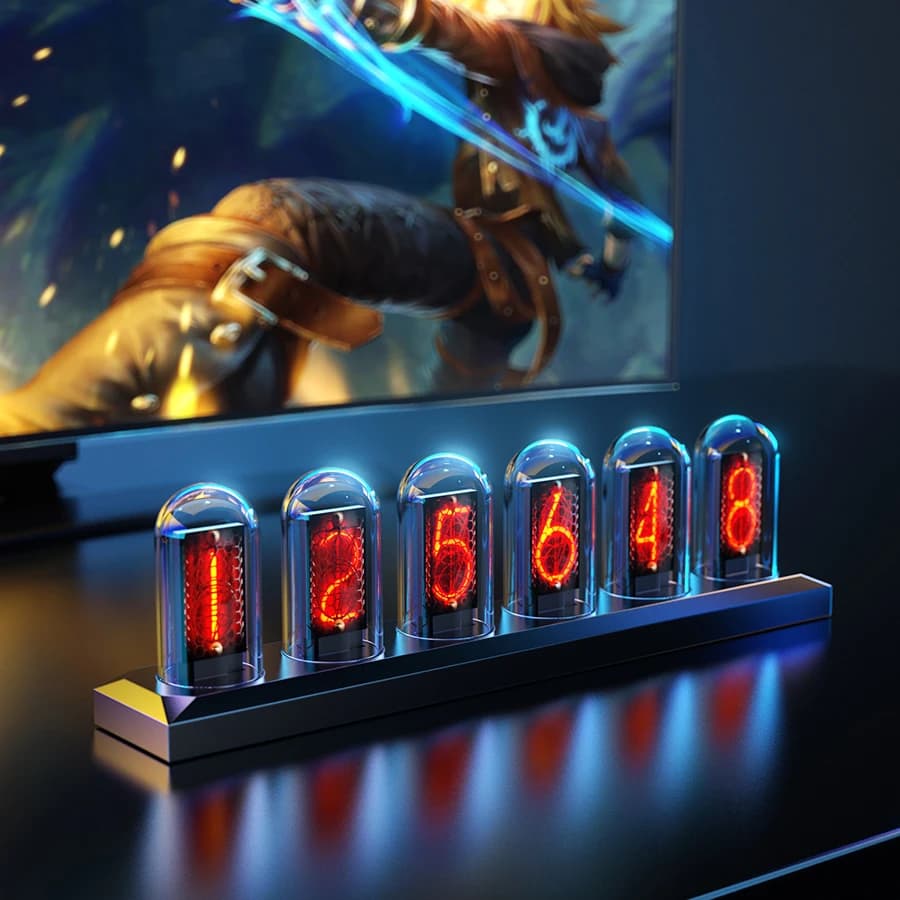 RGB LED Nixie Tube hodiny s barevným displejem - stolní digitální displej noční světlo domácí dekorace dárek