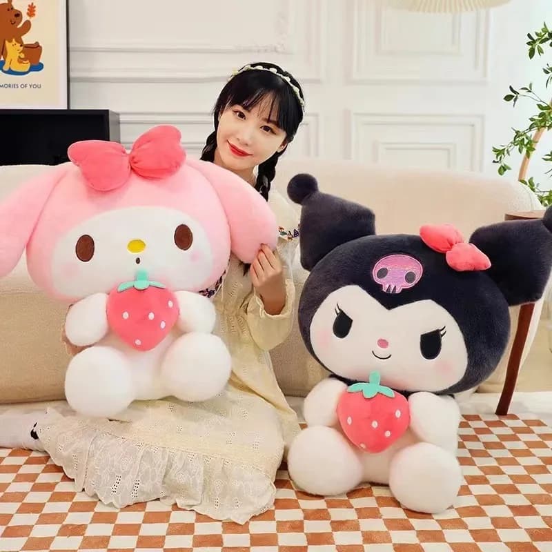 Kawaii jahodová plyšová hračka kuromi 22/35cm měkká plněná zvířátka pro dívky dárková panenka