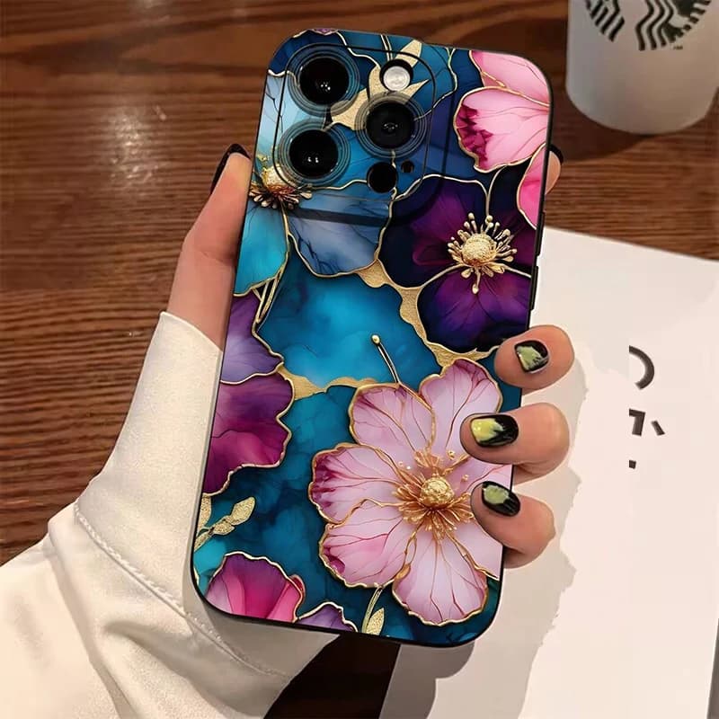 Měkký kryt z TPU s motivem květinového motivu pro Redmi Note 14 13 12 Pro Plus 11 10 14C 13C 12C