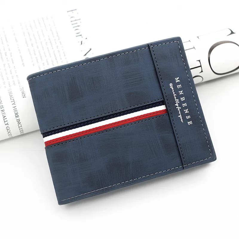 Pánská tenká kožená peněženka s kapsou na mince - pouzdro na karty s RFID blokováním, dvojitá peněženka