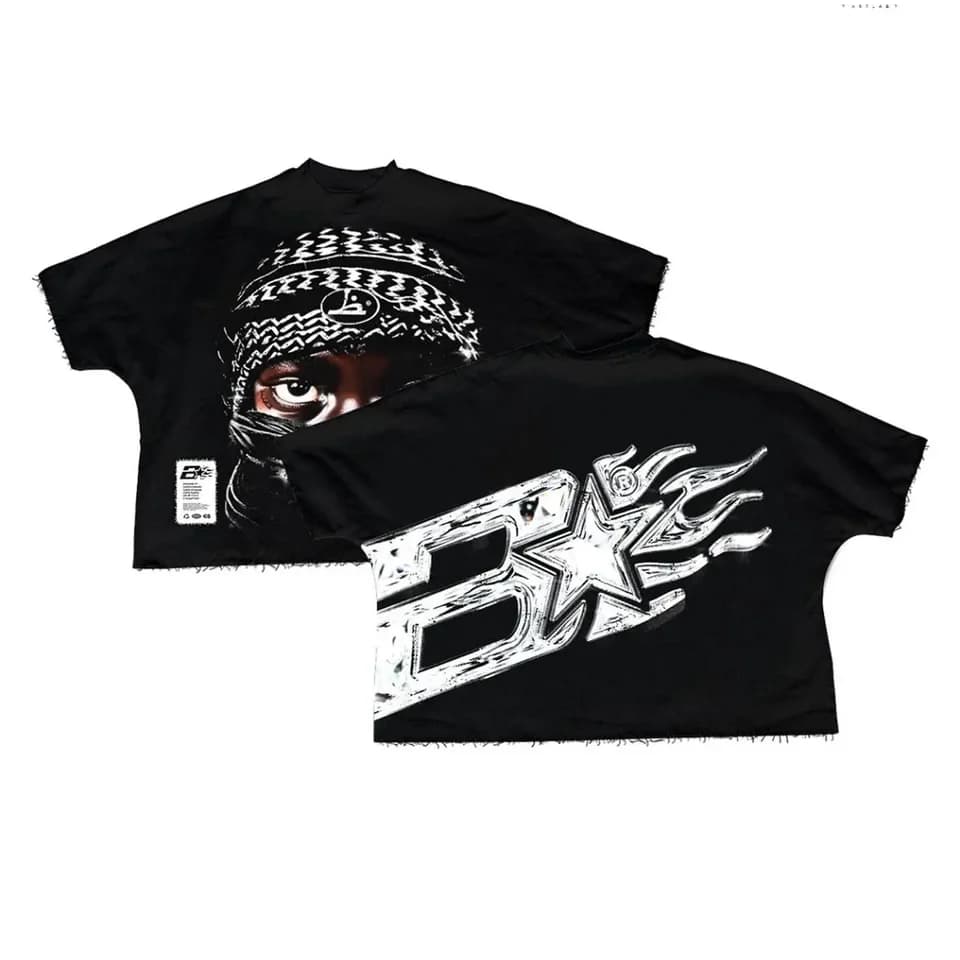 Retro Y2K tričko s grafickým potiskem - unisex streetwear bavlněné krátký rukáv gotický styl