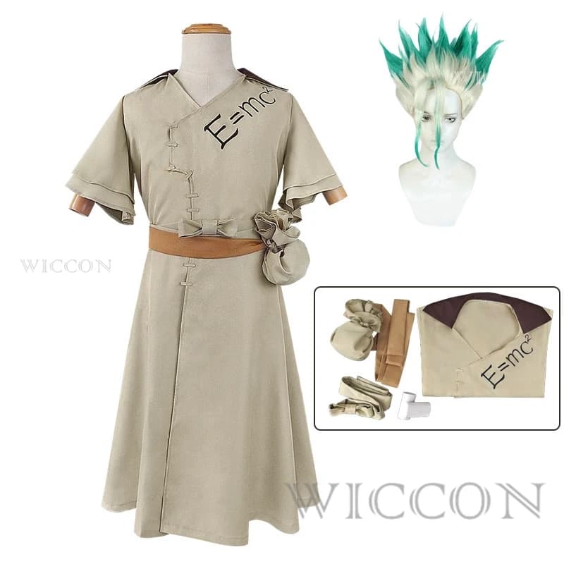 Anime cosplay paruka a kostým Senku Ishigami na Halloween a karneval - kompletní outfit