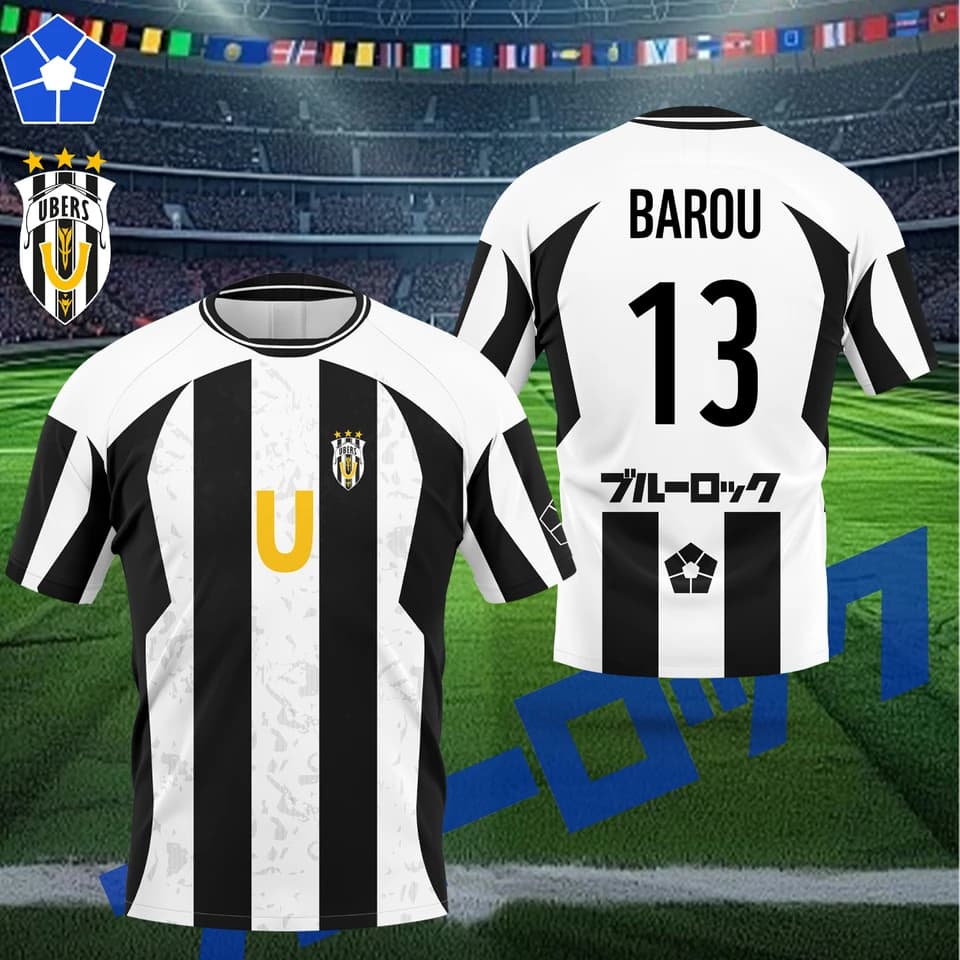 Fotbalový dres Blue Lock Ubers - unisex cosplay tričko letní soccer uniform