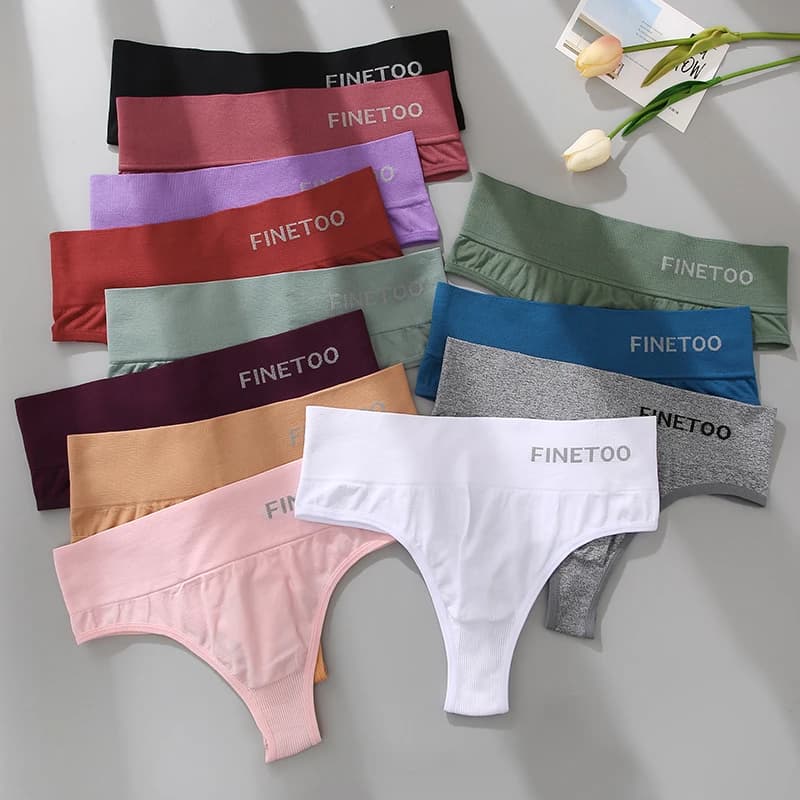 Dámské stahovací kalhotky vysoký pas krajkové tanga M-2XL sexy prádlo zeštíhlující