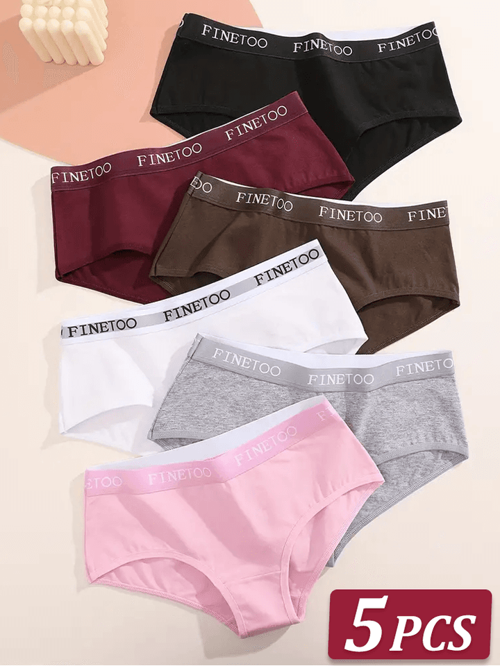 Dámské bavlněné kalhotky sada 5ks bezešvé spodní prádlo střední výška S-XL
