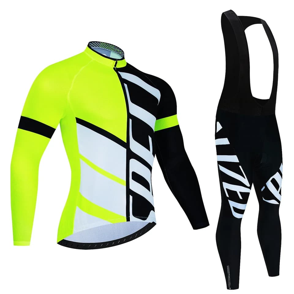 Pánská cyklistická sada dlouhý rukáv MTB dres + kalhoty prodyšná reflexní sportovní výbava