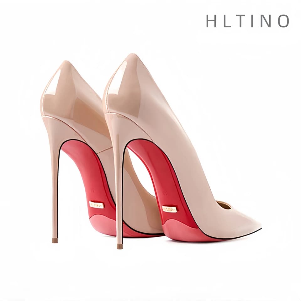 Dámské luxusní kožené lodičky na vysokém podpatku - elegantní červené špičaté společenské boty 12 cm