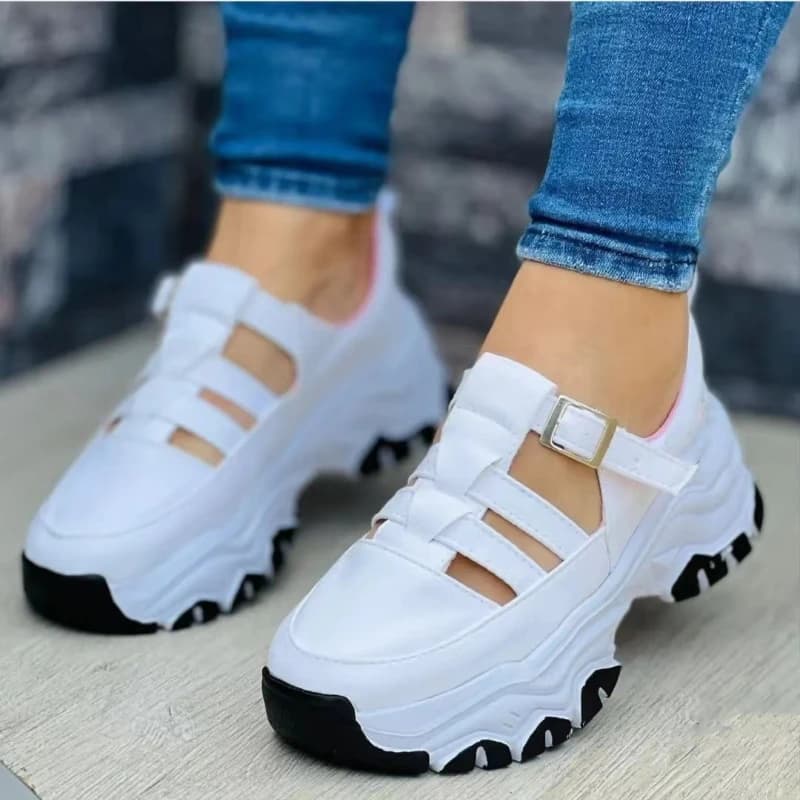 Dámské sportovní boty tlustá podrážka slip on pohodlné casual boty pro volný čas