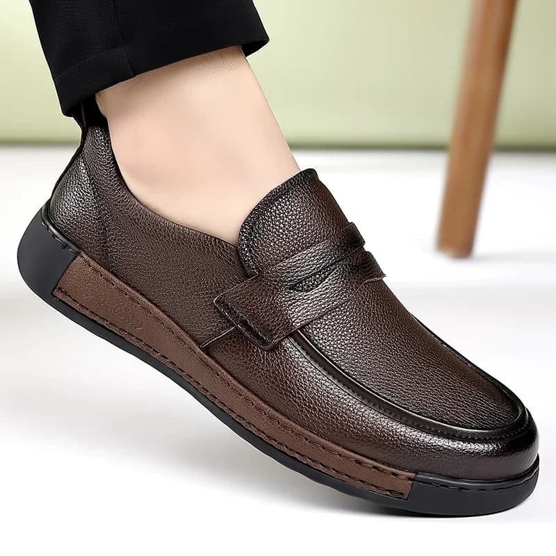 Pánské kožené mokasíny slip-on Letní lehká obuv pro řidiče
