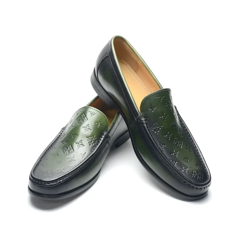 Pánské kožené formální mokasíny slip on pohodlné kancelářské boty