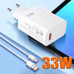 33W USB Fast Charger QC 3.0 For Xiaomi 14/13/12/11/10 Ultra Redmi Note 12T/13 Pro/K60/K50 POCO F5 EU
