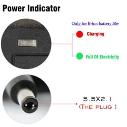 DC42V 2A Inteligentní nabíječka lithiových baterií 5,5x2,1 mm DC pro 36V 10S 8AH 10AH 12AH 20AH elektromobil s vyvážením a nabíjením hoverboardu a kol - náhled 2