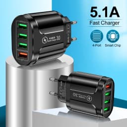 45W USB nabíječka s rychlonabíjením QC 3.0 pro iPhone 12 11 Samsung Xiaomi Mobile 4 3 porty EU/US zástrčka adaptér cestovní - náhled 2
