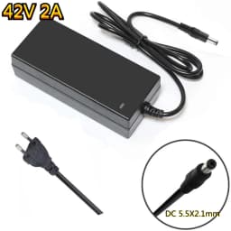 DC42V 2A Smart Lithium Battery Charger 5.5X2.1mm DC For 36V 10S 8AH 10AH 12AH 20AH Electric Car Hove