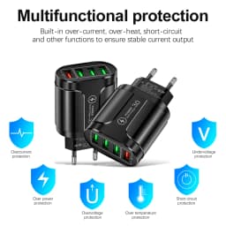 45W USB nabíječka s rychlonabíjením QC 3.0 pro iPhone 12 11 Samsung Xiaomi Mobile 4 3 porty EU/US zástrčka adaptér cestovní - náhled 3