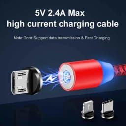 3 v 1 kulatý magnetický telefonní kabel pro micro/iOS/type C mobilní telefon rychlé nabíjení magnetický USB kabel pro samsung s9 xiaomi mi a2 - náhled 4