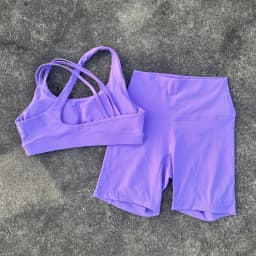Dámské legíny s vysokým pasem, těsné, s vysokým nárazem, s popruhem na rameno, pro fitness, s podprsenkou, s vysokým pasem a krátkými legínami - náhled 2