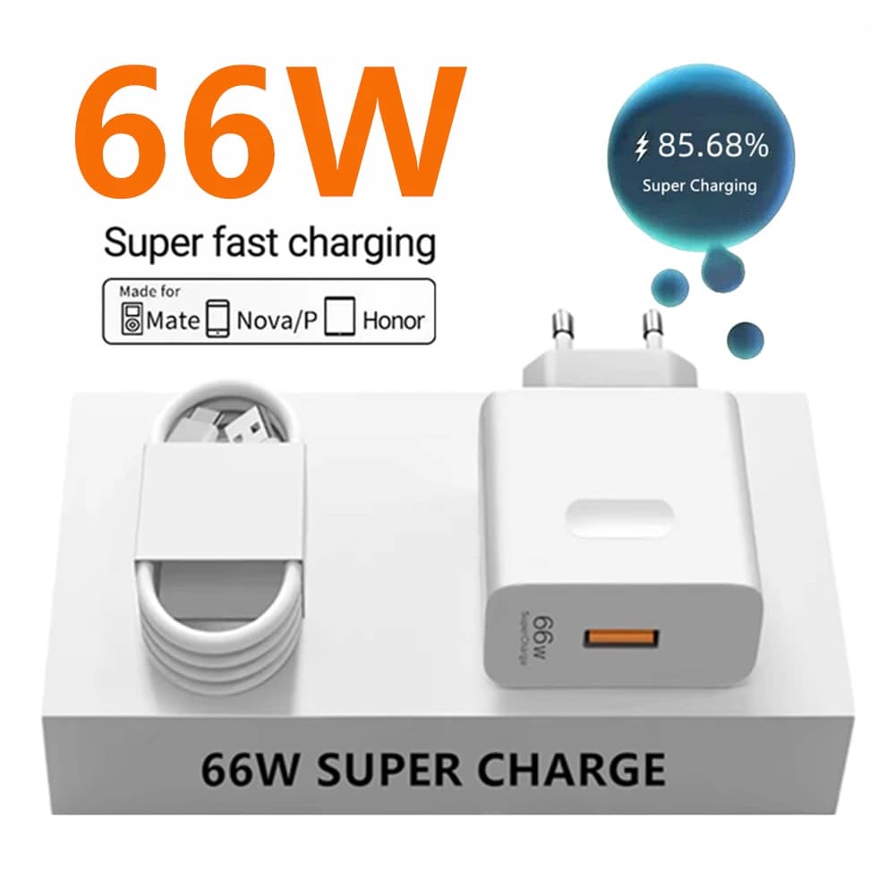 66W super rychlá USB nabíječka pro Huawei Mate 40 50 P50 P60 Nova 10 Honor 90 100 X8b Magic 5 Lite 6 Pro Nabíjecí kabel typu C 6A 2m