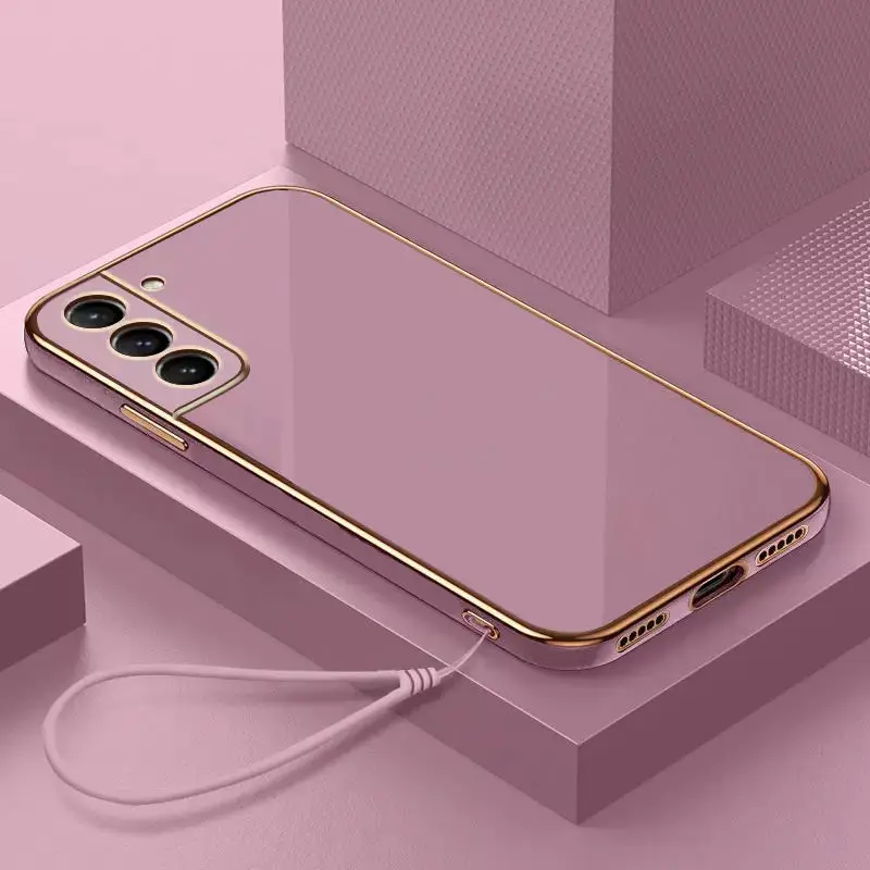 Pouzdro pro Samsung S21 Galaxy S21+ Luxusní čtvercové pokovení Galaxy S21 Plus S21 FE Pouzdro na telefon Nárazuvzdorné měkké TPU silikonové zadní kryty