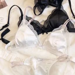Francouzská saténová dívčí ultratenká sexy krajková letní prodyšná podprsenka - náhled 3