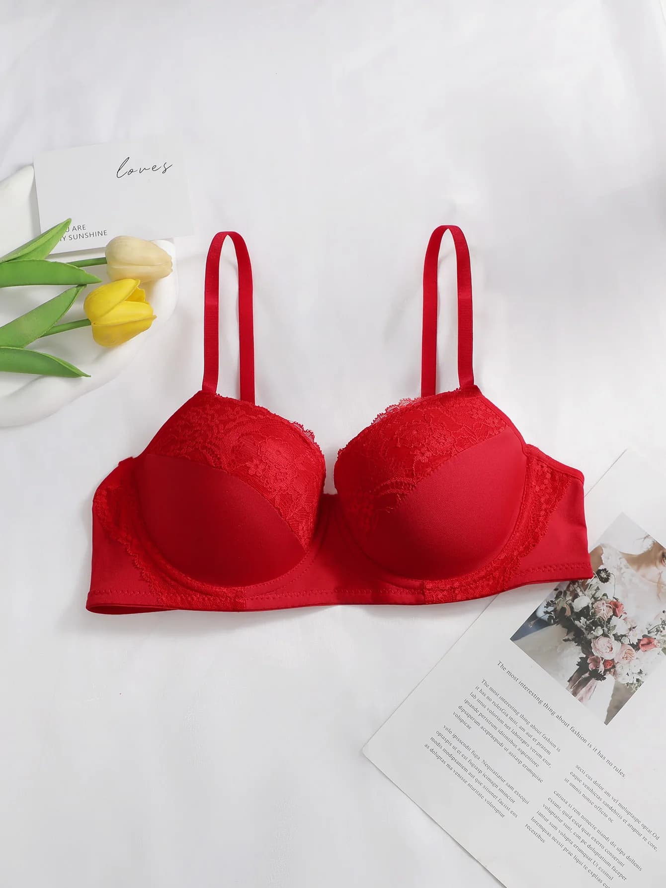 Žhavé výprodejové sexy dámské novoroční podprsenka krajková nabírání velká červená slavnostní horké sexy spodní prádlo push-up podprsenka J2475