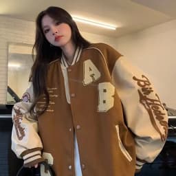 Americký styl baseballové bundy pro ženy jaro podzim nová korejská verze výšivka všestranný volný studentský top trendy značka - náhled 2