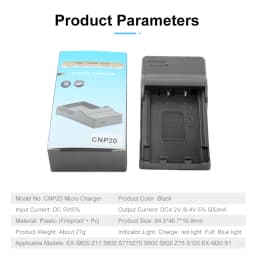 Nabíječka baterií a USB pro fotoaparáty NP-20 CNP20 NP20 pro Casio Exilim EX-M1 M2 EM20 M20U S100 S100WE - náhled 6
