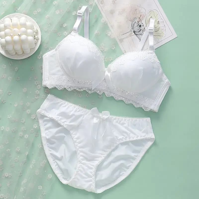 Dámské spodní prádlo s push-up podprsenkou, korejské, sexy, bez rukávů, krajkové, měkké, bezdrátové, svatební, červené, dívčí, podprsenka, kalhotky