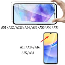9H Screen Protector for Samsung A15 A16 A56 A36 A14 A25 A24 A55 A53 A52 A52S A51 A34 A35 Tempered Gl