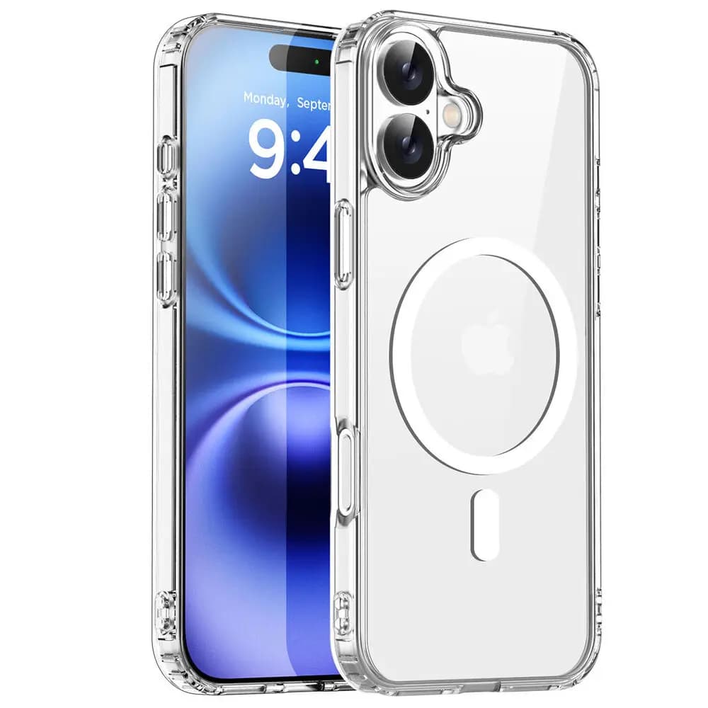 Originální magnetický průhledný kryt na telefon pro iPhone 17 Air 16 15 14 13 12 11 Pro Max Plus 16e E MagSafe silikonový kryt Funda