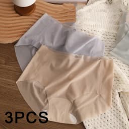 3PCS/set Women Sexy Ice Silk Intimates Seamless Underwear Female Transparent Briefs Comfort Breathab