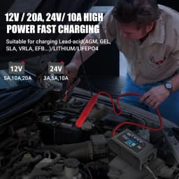 10A/20A 12V 24V nabíječka autobaterií plně automatická pulzní nabíječka pro opravu olověných lithiových baterií Lifepo4 AGM - náhled 6