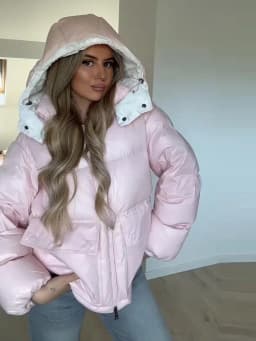 Women's Cotton Padded Jacket Casual Winter Coat Solid Hooded Stand Collar Zipper Pocket Warm Lady Co