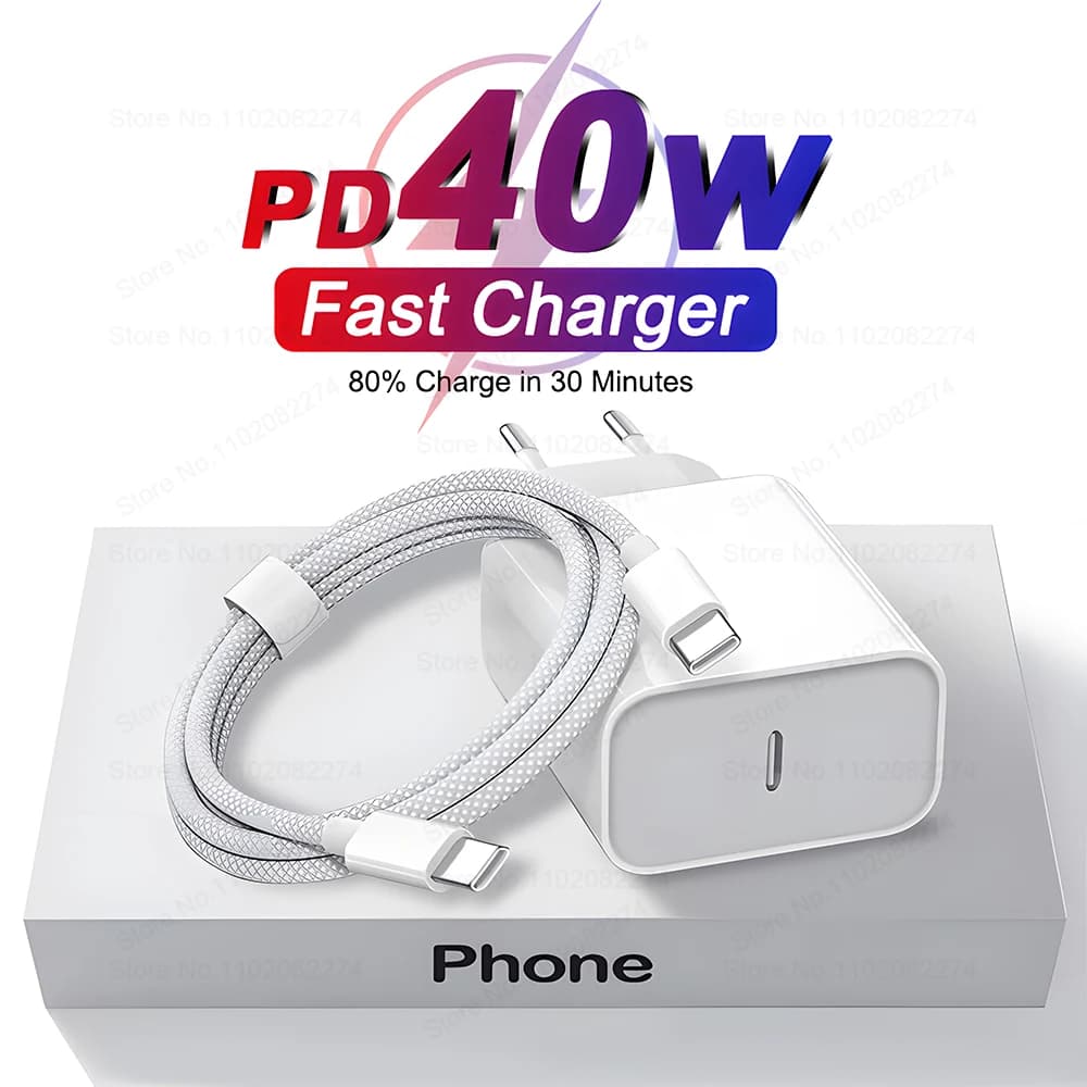 PD 40W rychlonabíječka pro iPhone 16 15 11 12 13 14 Pro Max Plus iPad Air rychlonabíjecí kabel USB C Type-C datová linka nabíječka telefonu