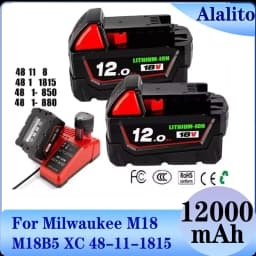 NEW 12000mAH For Milwaukee M18 18V Replacement For Milwaukee M18B5 XC Li-ion battery 48-11-1815 48-1