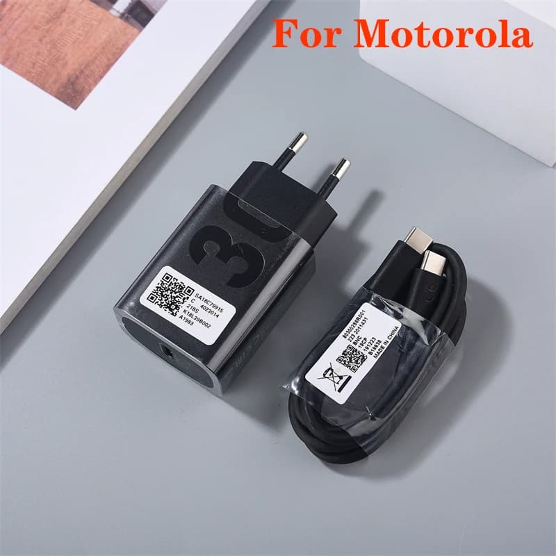 Pro Motorola 30W rychlonabíječka EU napájecí adaptér USB PD typ C kabel pro Moto Edge 50/30/40 S50 NEO G64 G73 G200 G85 G75 G70