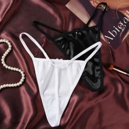 Dámských tanga, saténové sexy bezešvé spodní prádlo, dámské s mašlí, nízký pas, jednovláknové tangá z čisté bavlny, rozkrok, T-back - náhled 4