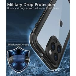 Plně uzavřený průhledný vodotěsný kryt IP68 pro iPhone 16 15 14 Plus 13 12 11 Pro Max Mini XS XR X nárazuvzdorný kryt s ochranou obrazovky - náhled 4